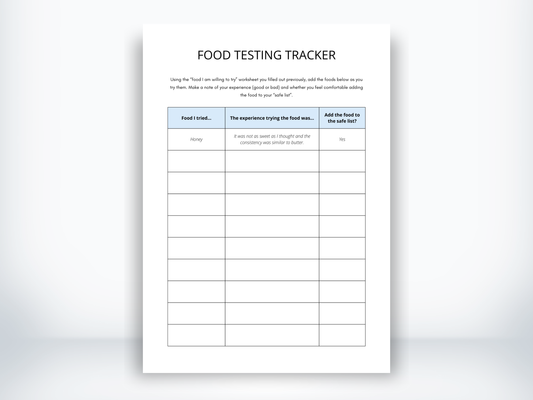 Food Testing Tracker for ARFID PDF