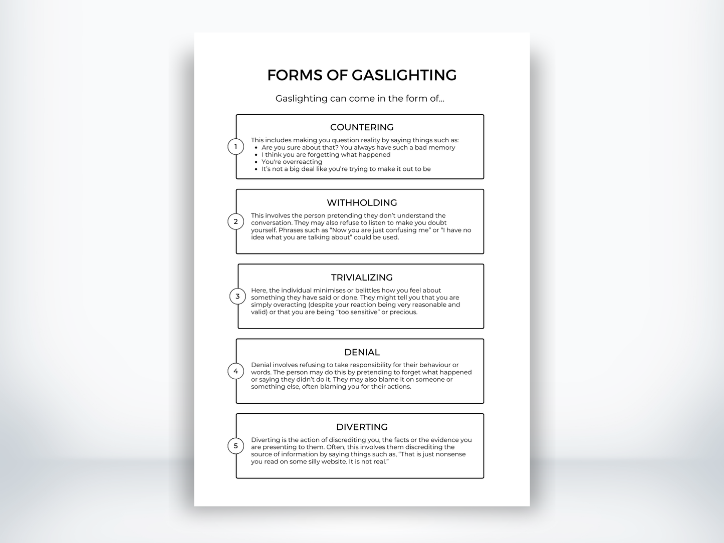Forms of Gaslighting Handout PDF
