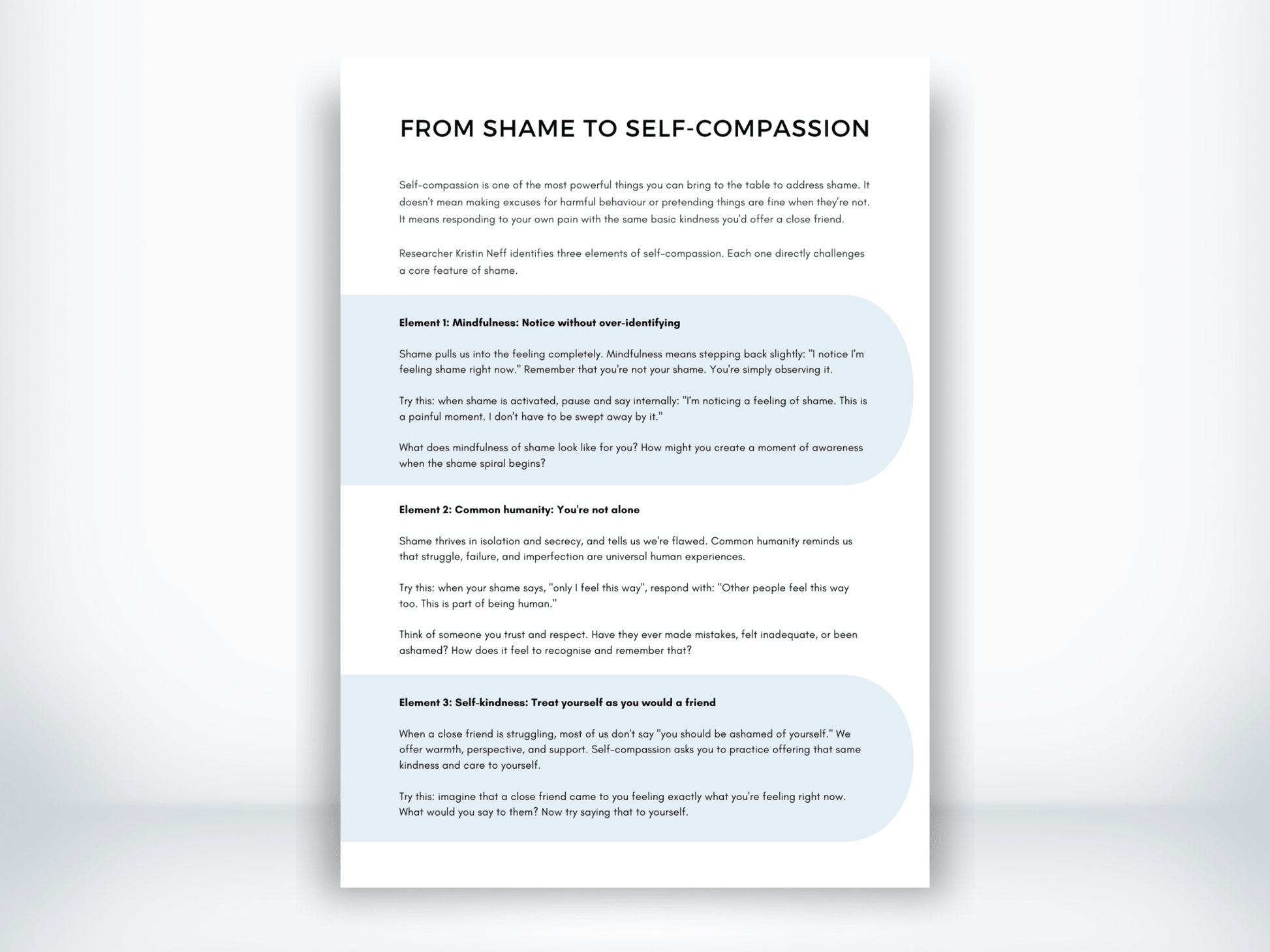 From Shame to Self-Compassion PDF - My Thriving Mind