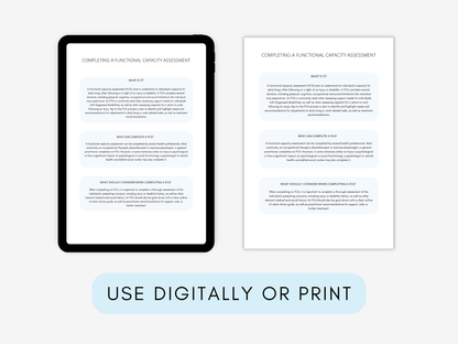 Functional Capacity Assessment (FCA)