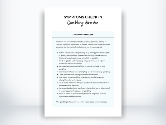 Gambling Disorder Symptoms PDF
