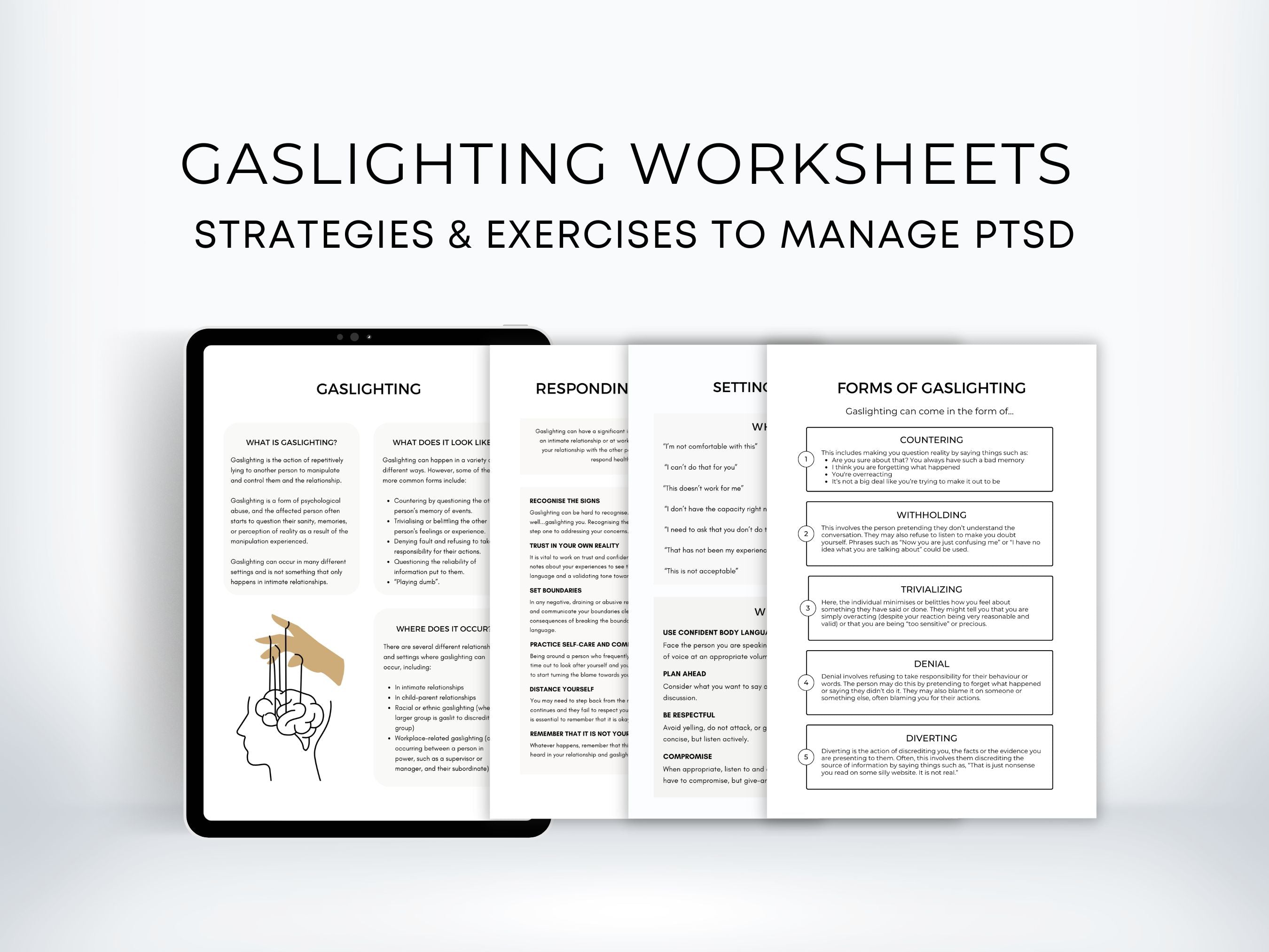 Manipulation Worksheet.pdf Gaslighting Therapy Education Worksheets | My Thriving Mind