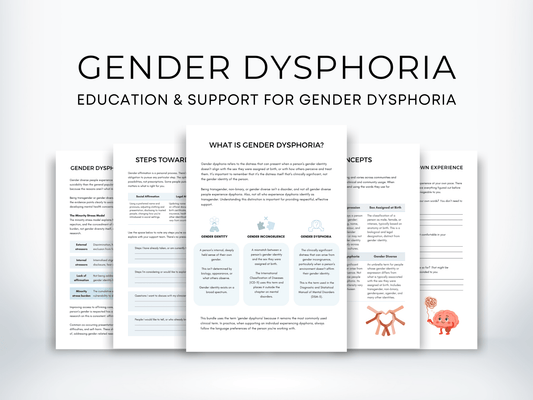 Gender Dysphoria Education Worksheets - My Thriving Mind