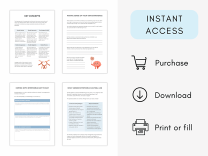 Gender Dysphoria Education Worksheets - My Thriving Mind