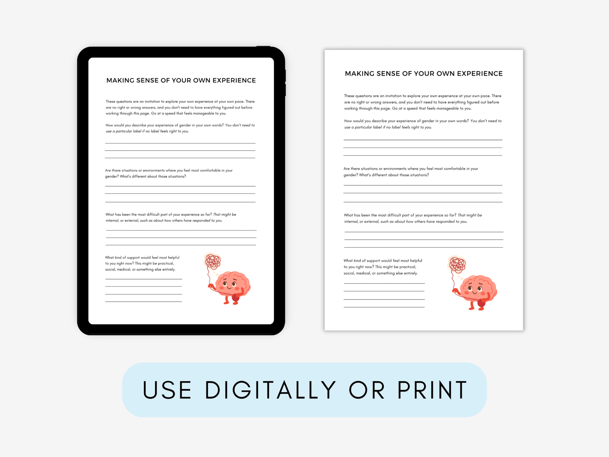 Gender Dysphoria Education Worksheets - My Thriving Mind