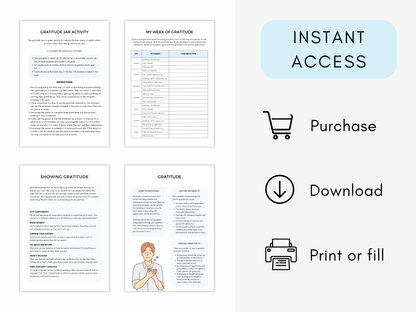 Gratitude Therapy Worksheets
