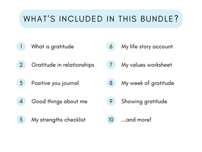 Gratitude Therapy Worksheets