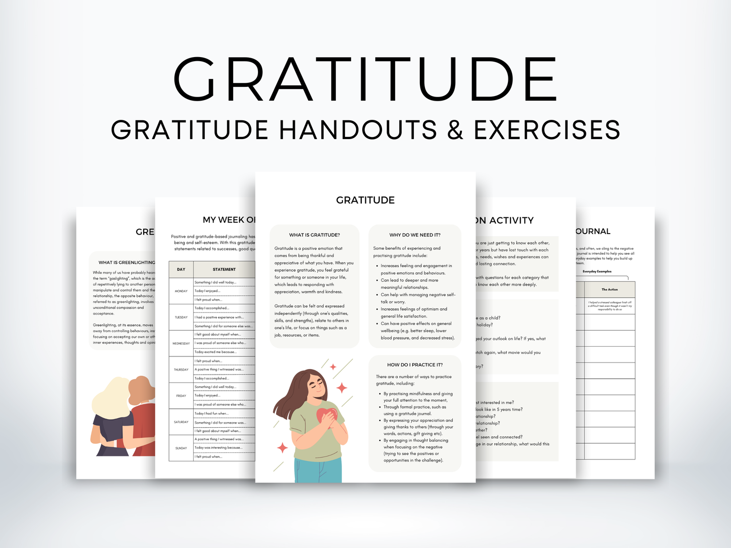 Gratitude Therapy Worksheets