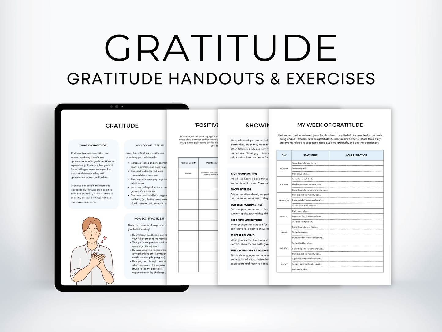 Gratitude Therapy Worksheets