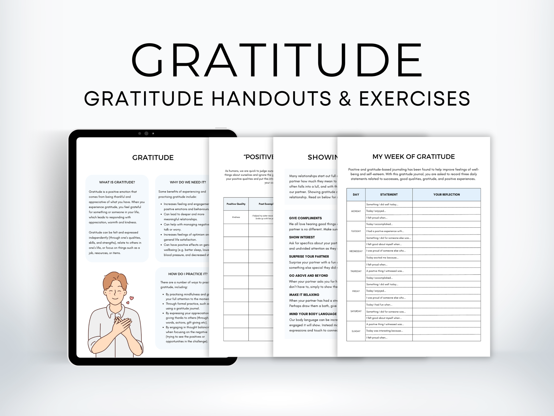 Gratitude Therapy Worksheets