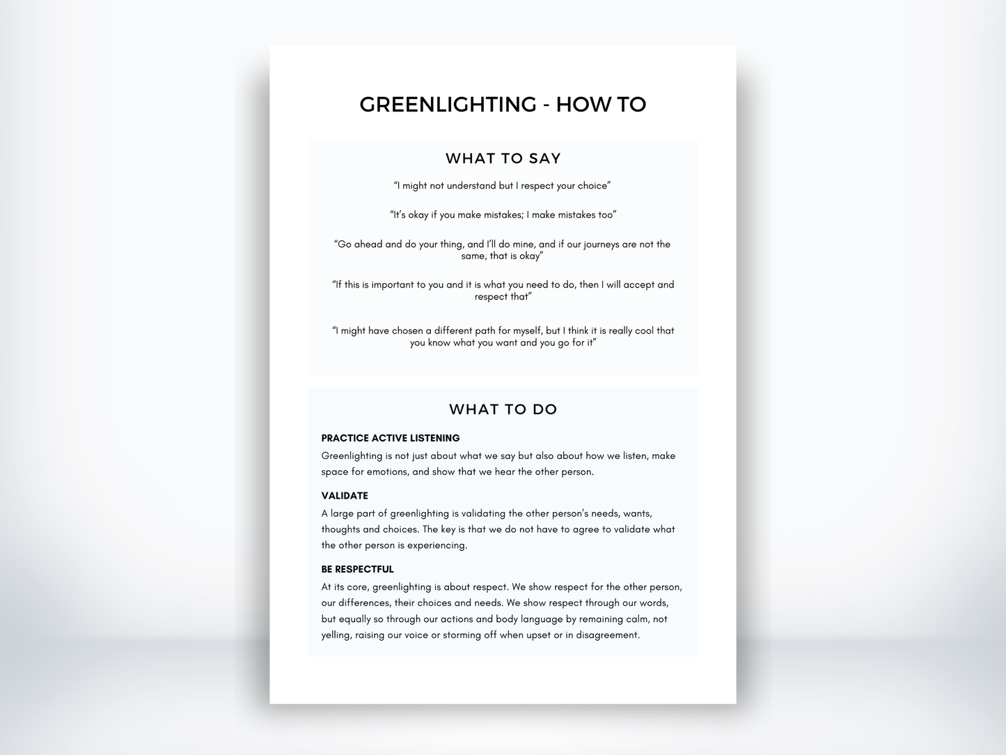 Greenlighting Examples PDF