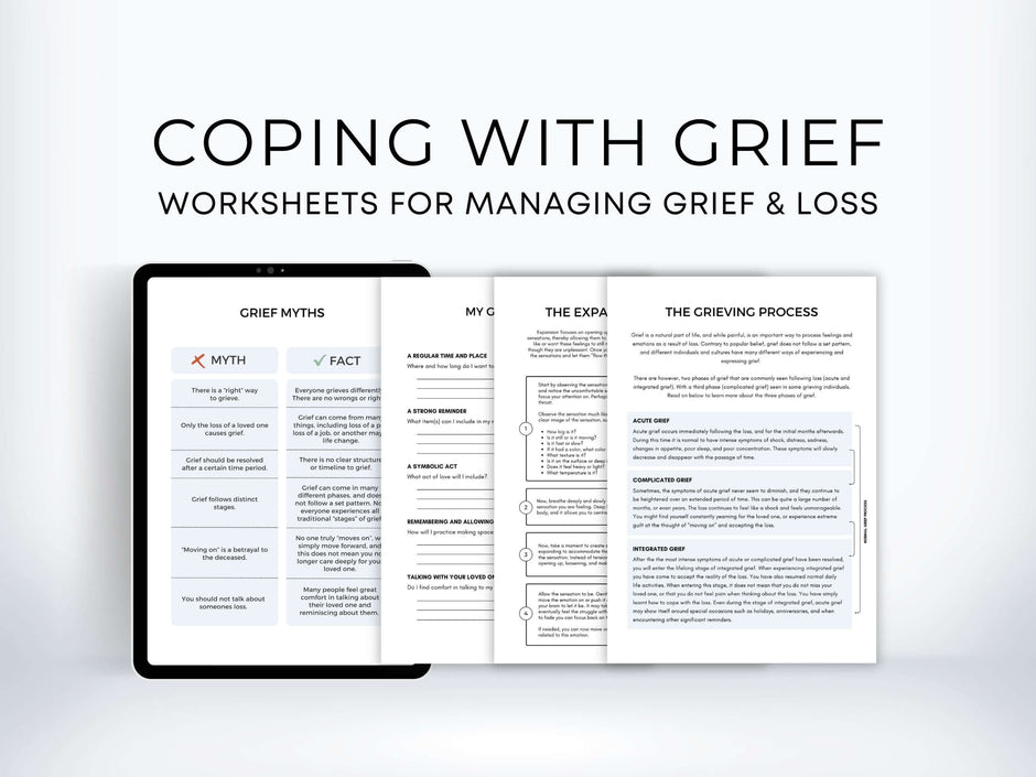 Grief Worksheets My Thriving Mind