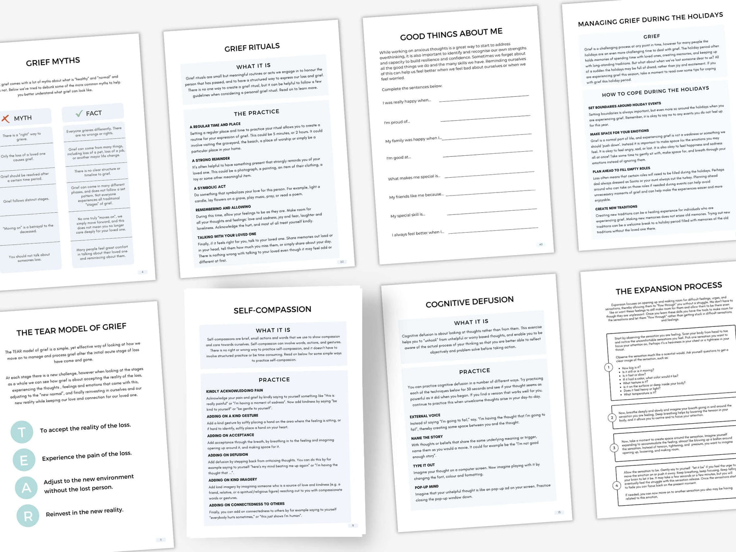 Grief Management Worksheets PDF