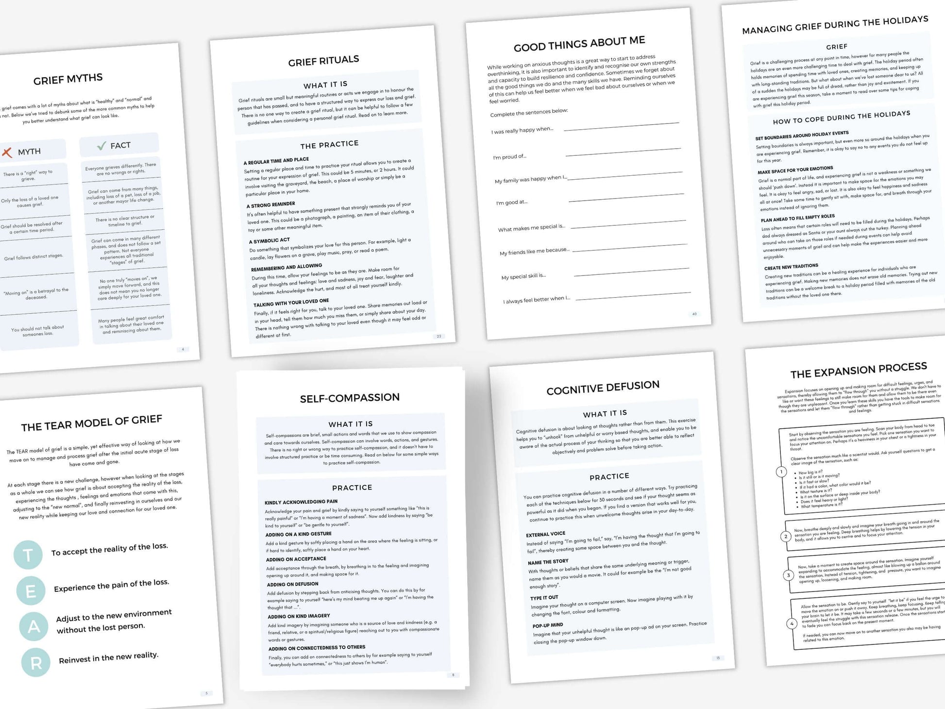 Grief Management Worksheets PDF