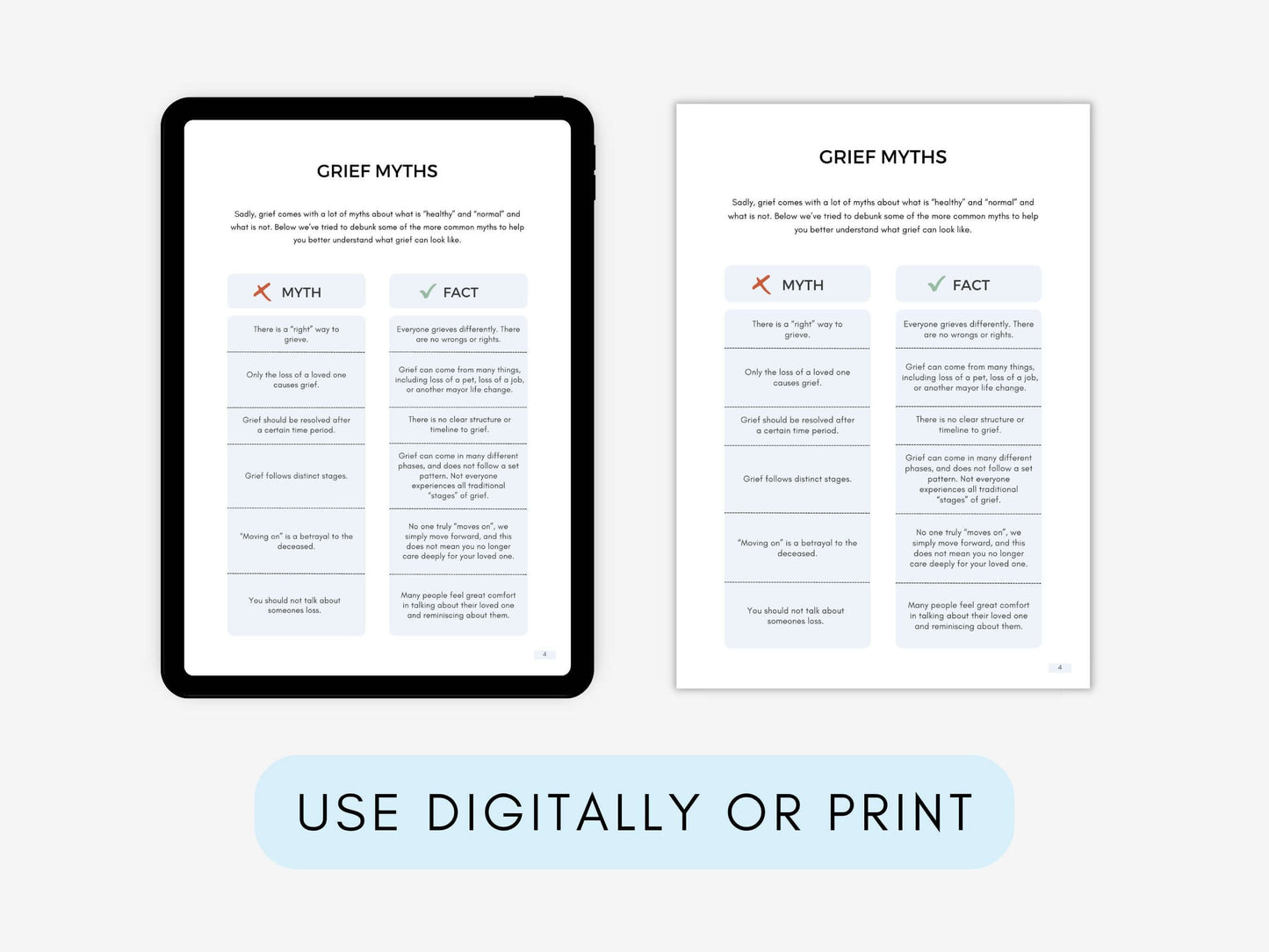 Grief Management Worksheets PDF