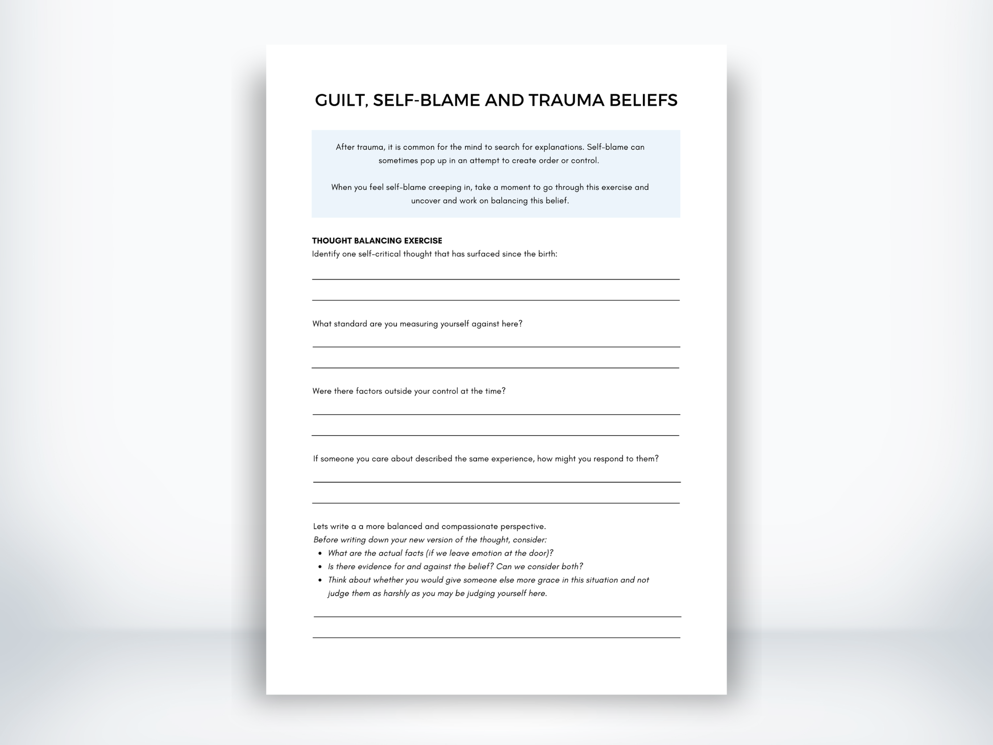 Guilt Self-Blame And Trauma Beliefs After Birth Trauma PDF
