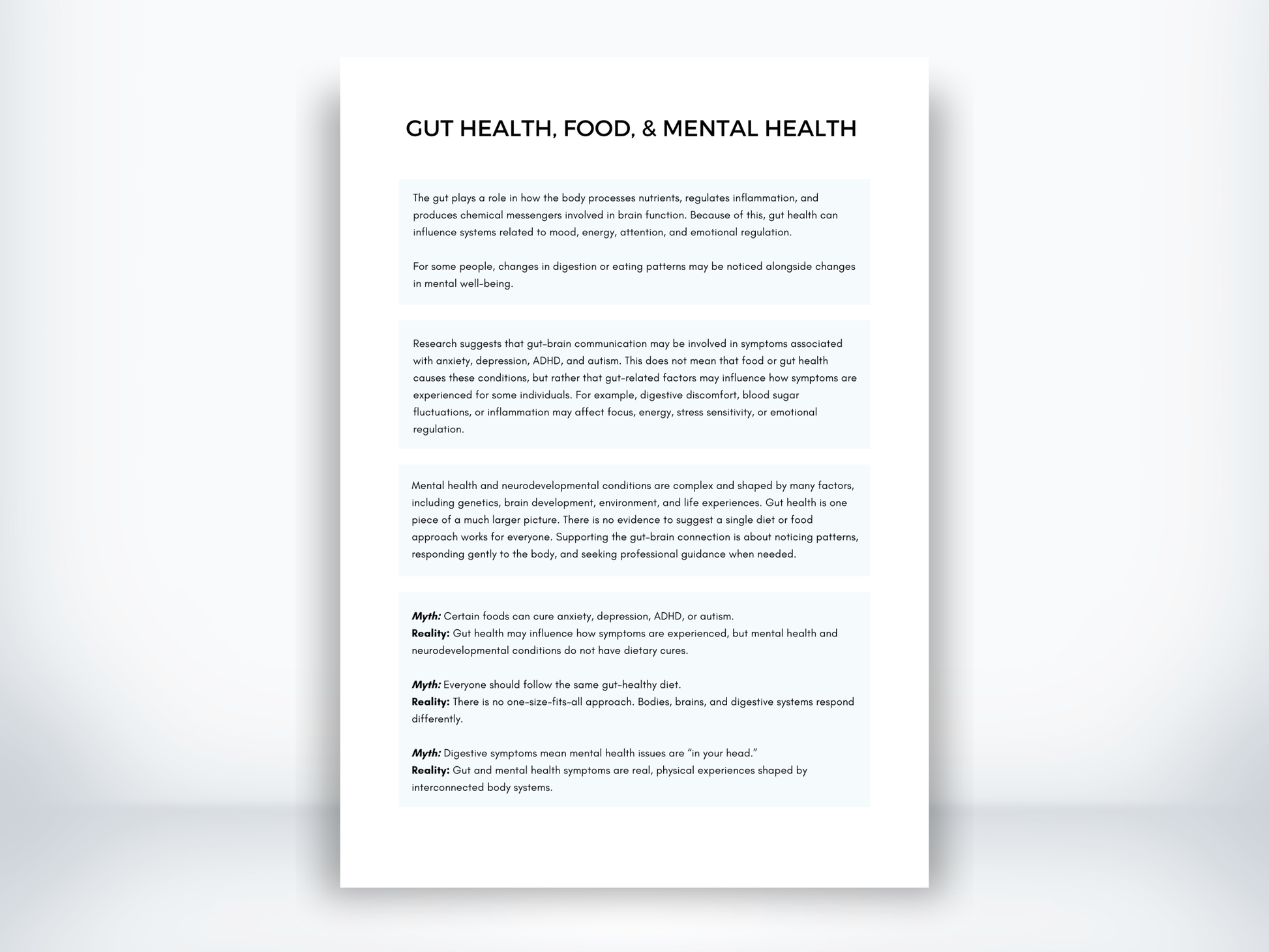 Gut Health Food and Mental Health PDF