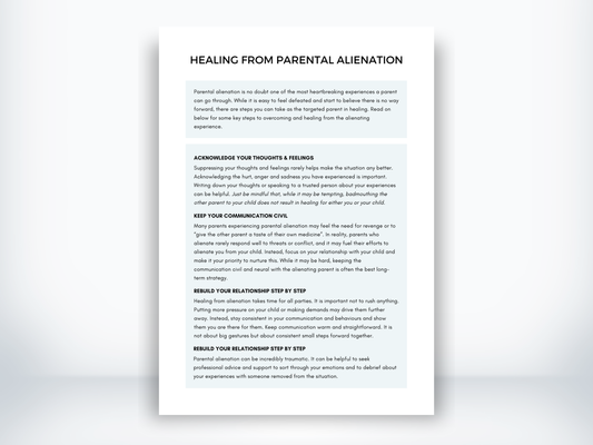 Healing From Parental Alienation Handout PDF