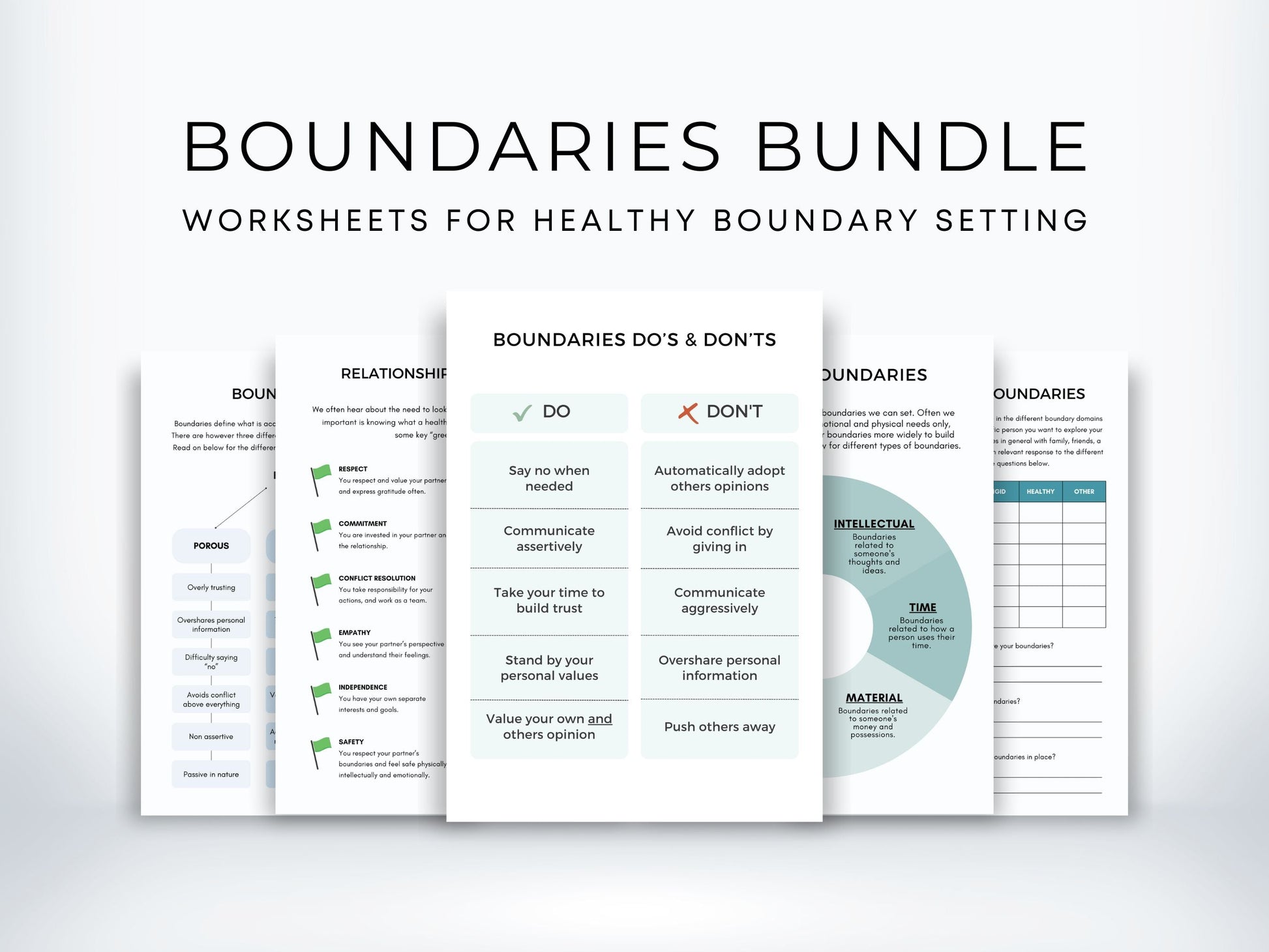 Healthy Boundary Setting Worksheets PDF