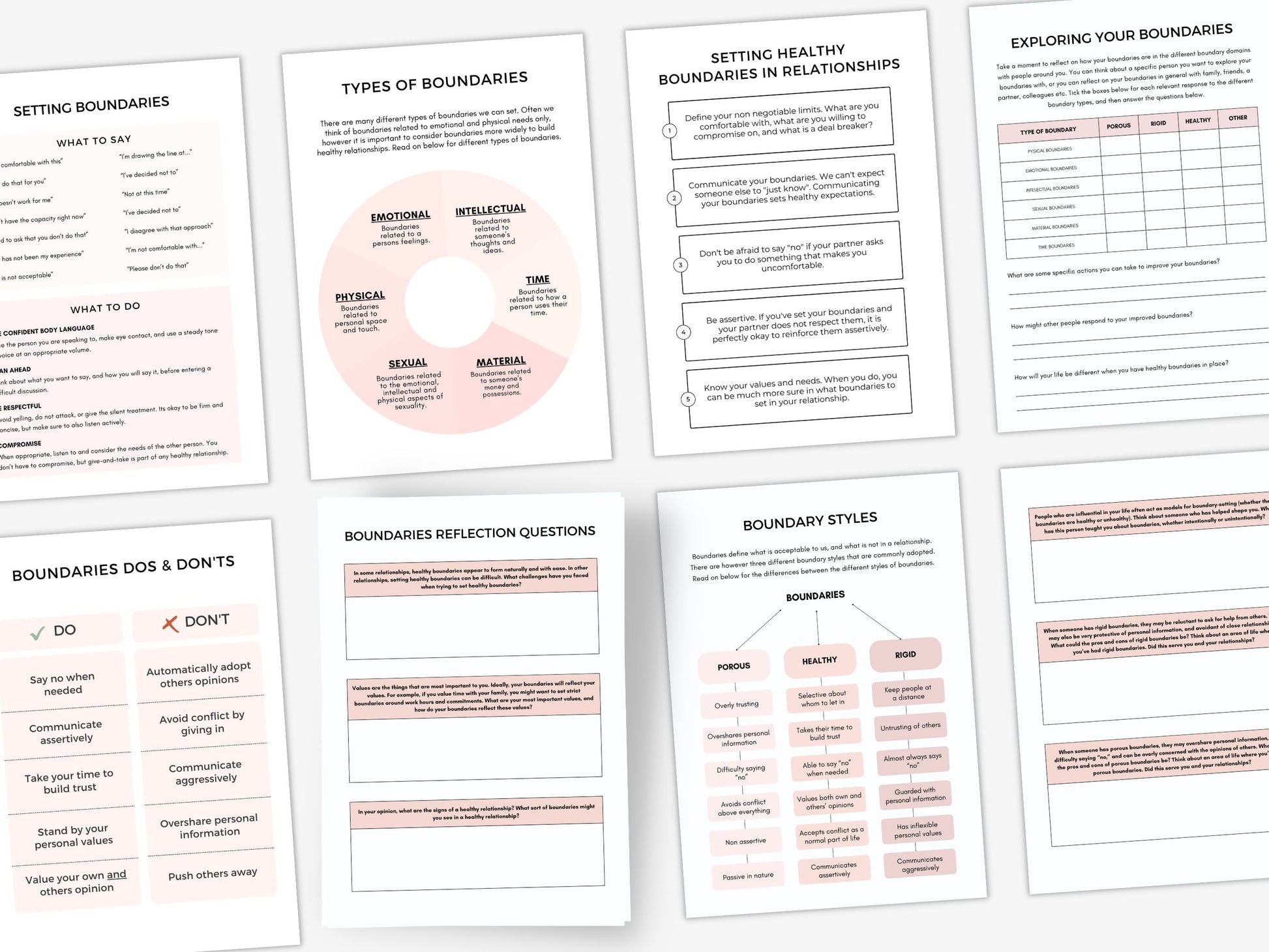 Healthy Boundary Setting Worksheets PDF