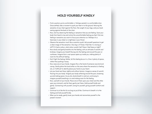 Hold Yourself Kindly Activity PDF