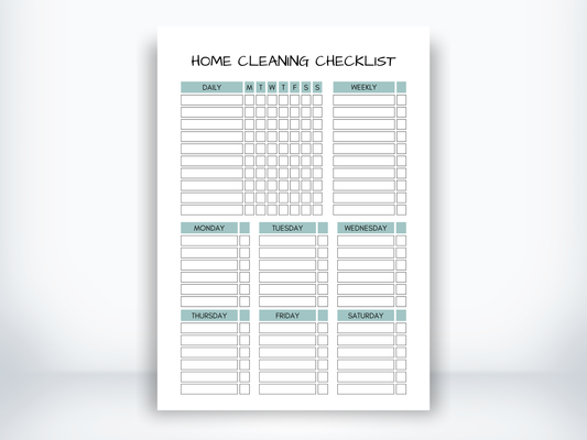 Home Cleaning Checklist PDF - EMPTY