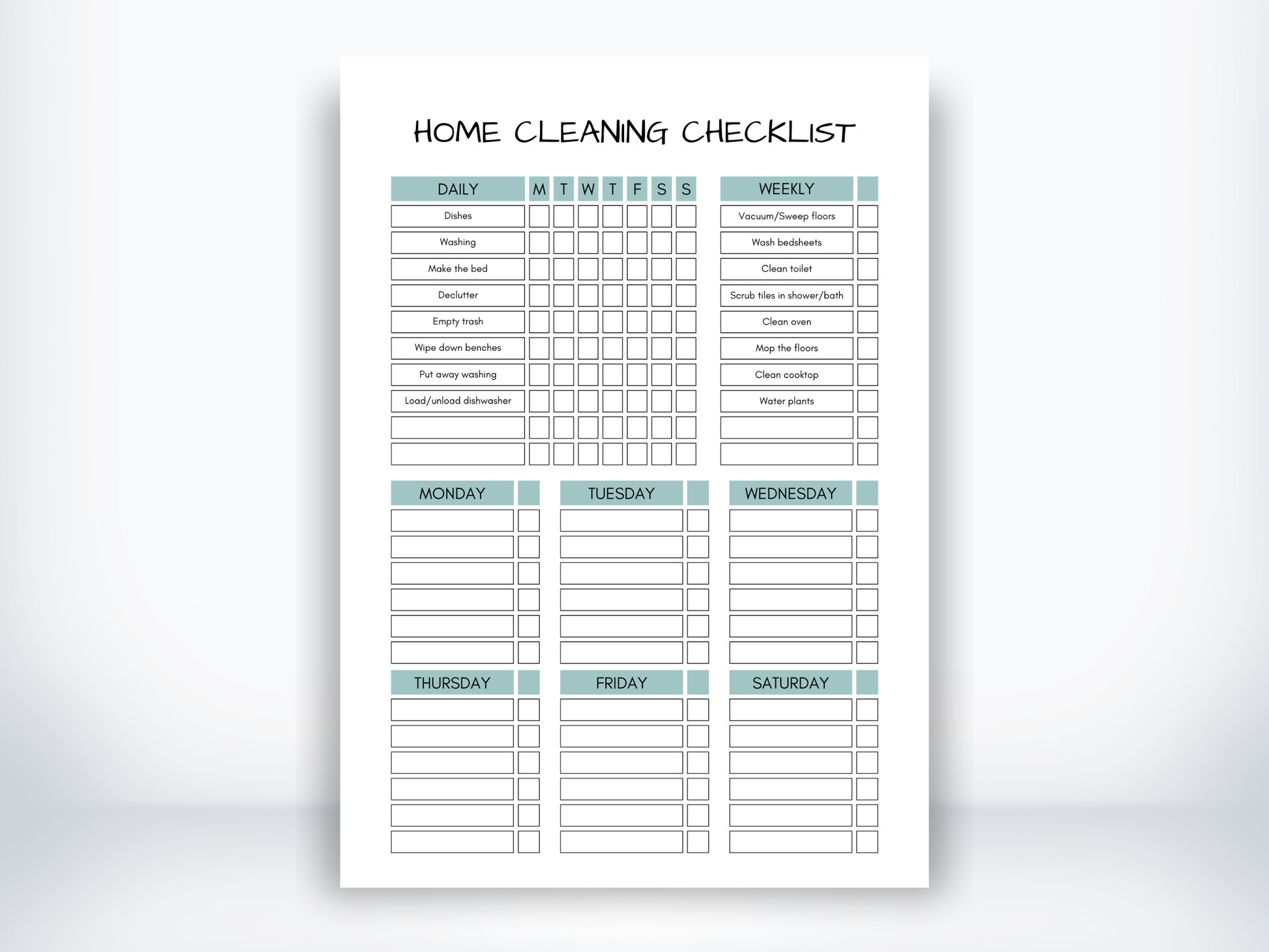 Home Cleaning Checklist PDF