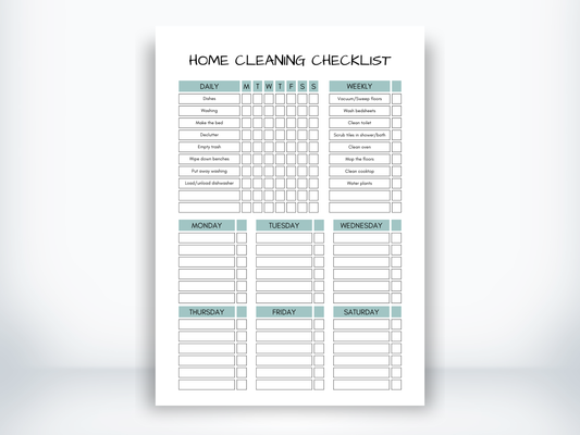 Home Cleaning Checklist PDF