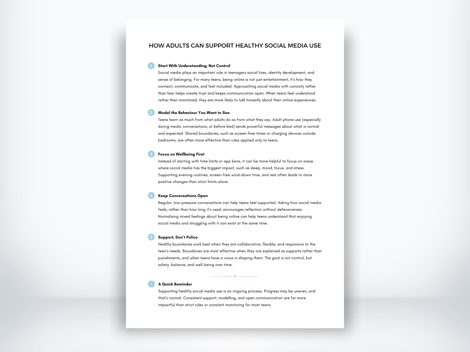 How Adults Can Support Healthy Social Media Use for Teens PDF