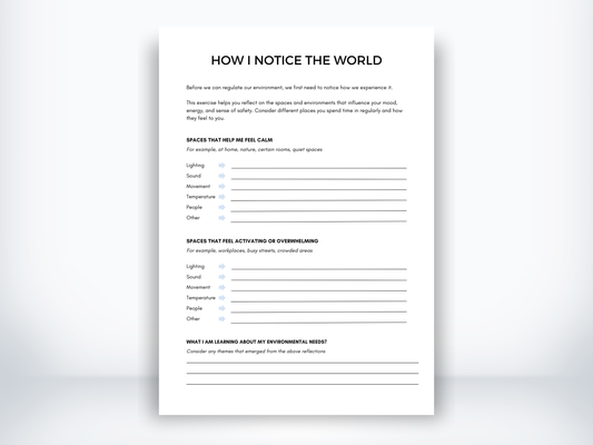 How I Notice The World Exercise PDF