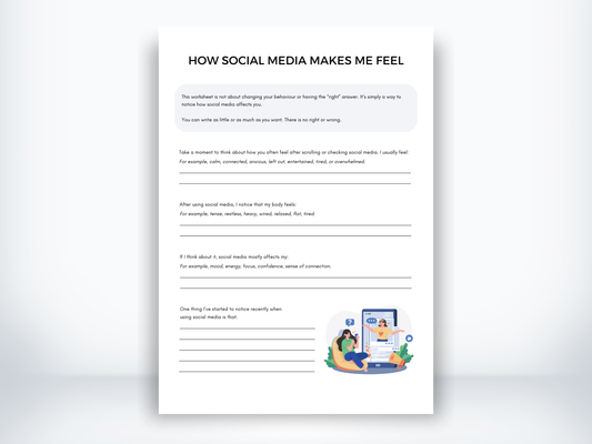 How Social Media Makes Me Feel Worksheet PDF