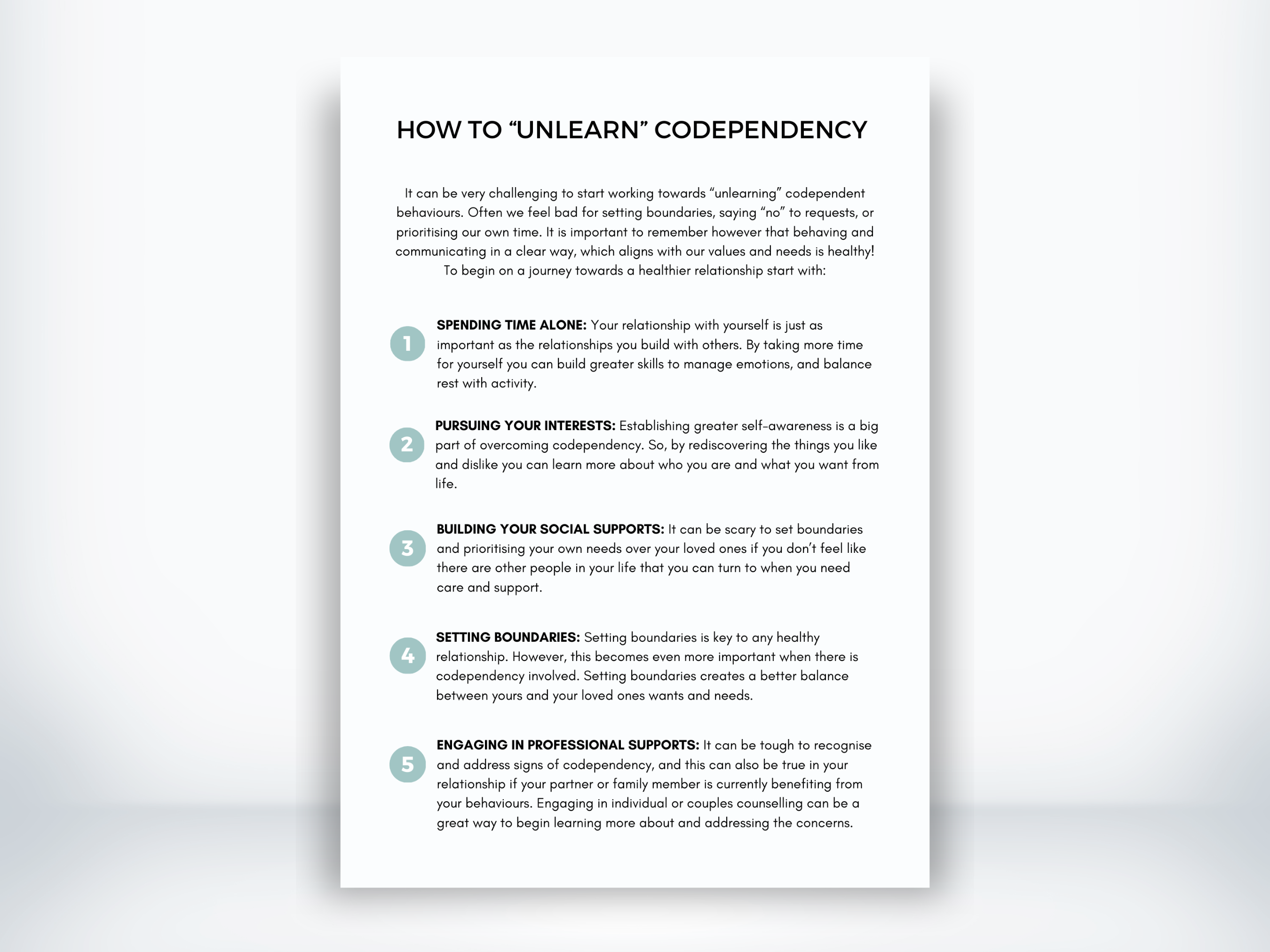Codependency Is Worksheet How To Unlearn Codependency Worksheet (PDF) | My Thriving Mind