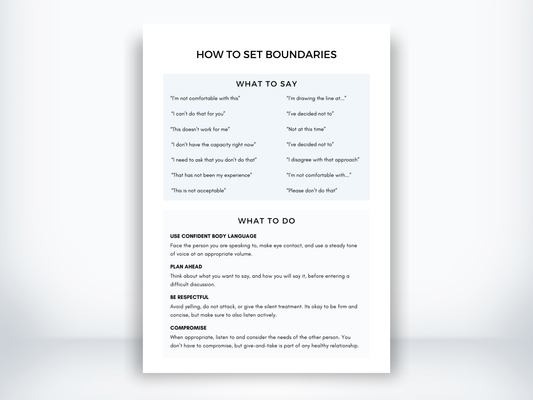 How to Set Boundaries Worksheet PDF