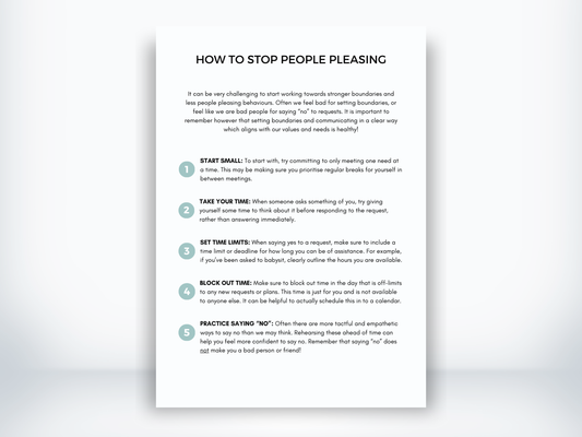 How to Stop People Pleasing Worksheet PDF