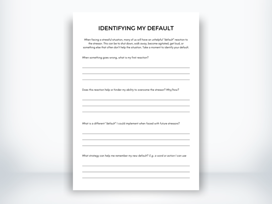 Identifying My Default Reaction to Stress PDF