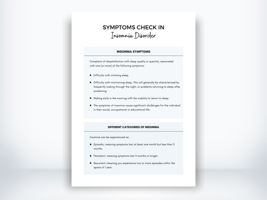 Insomnia Symptoms PDF
