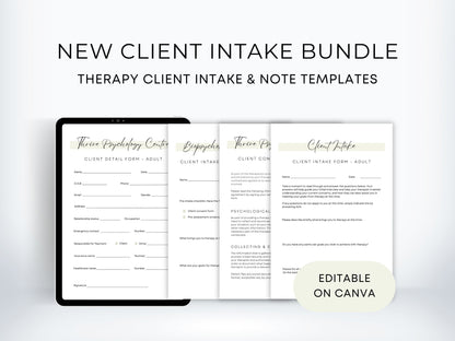 Intake Forms for Therapy Client