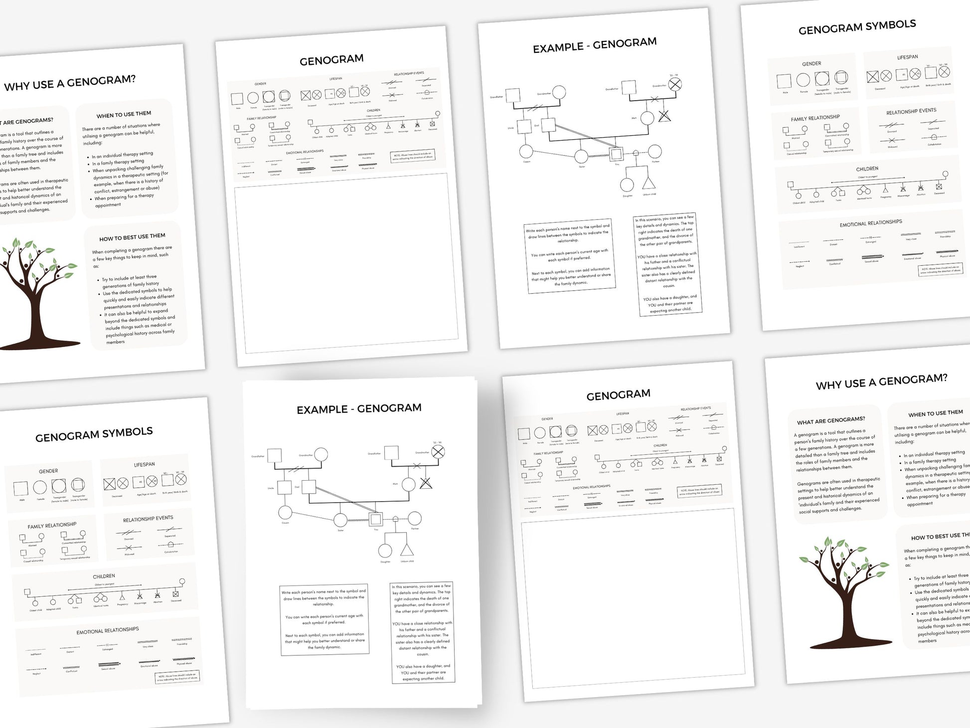 Family Genogram for Therapy Client