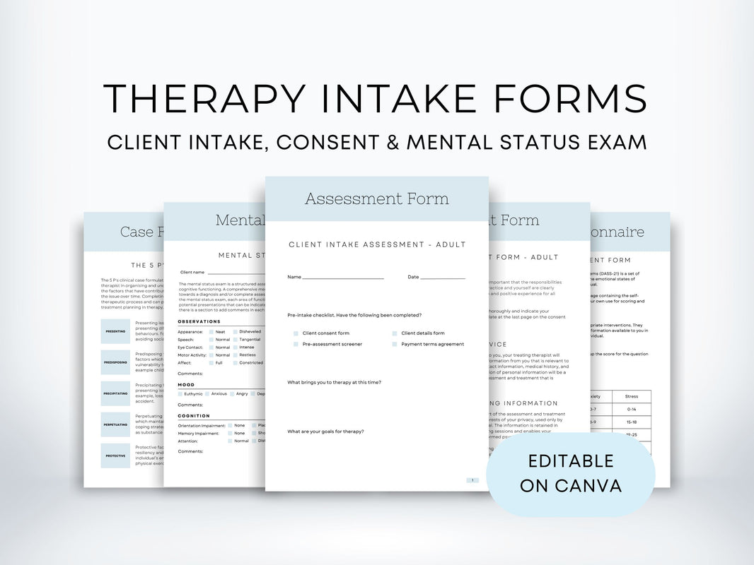 Therapy Intake Forms for Clinicians | My Thriving Mind