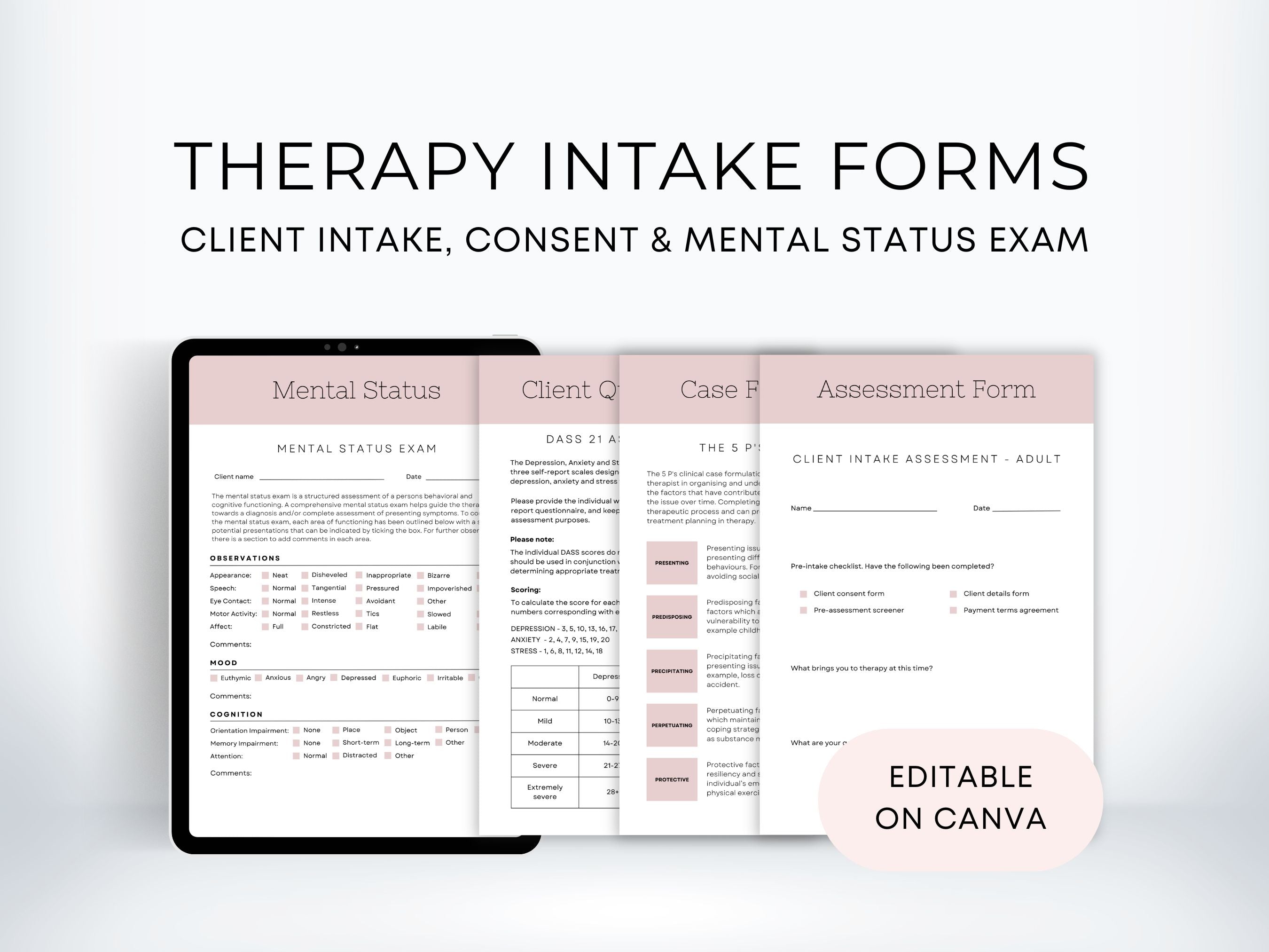Therapy Intake Forms for Clinicians | My Thriving Mind