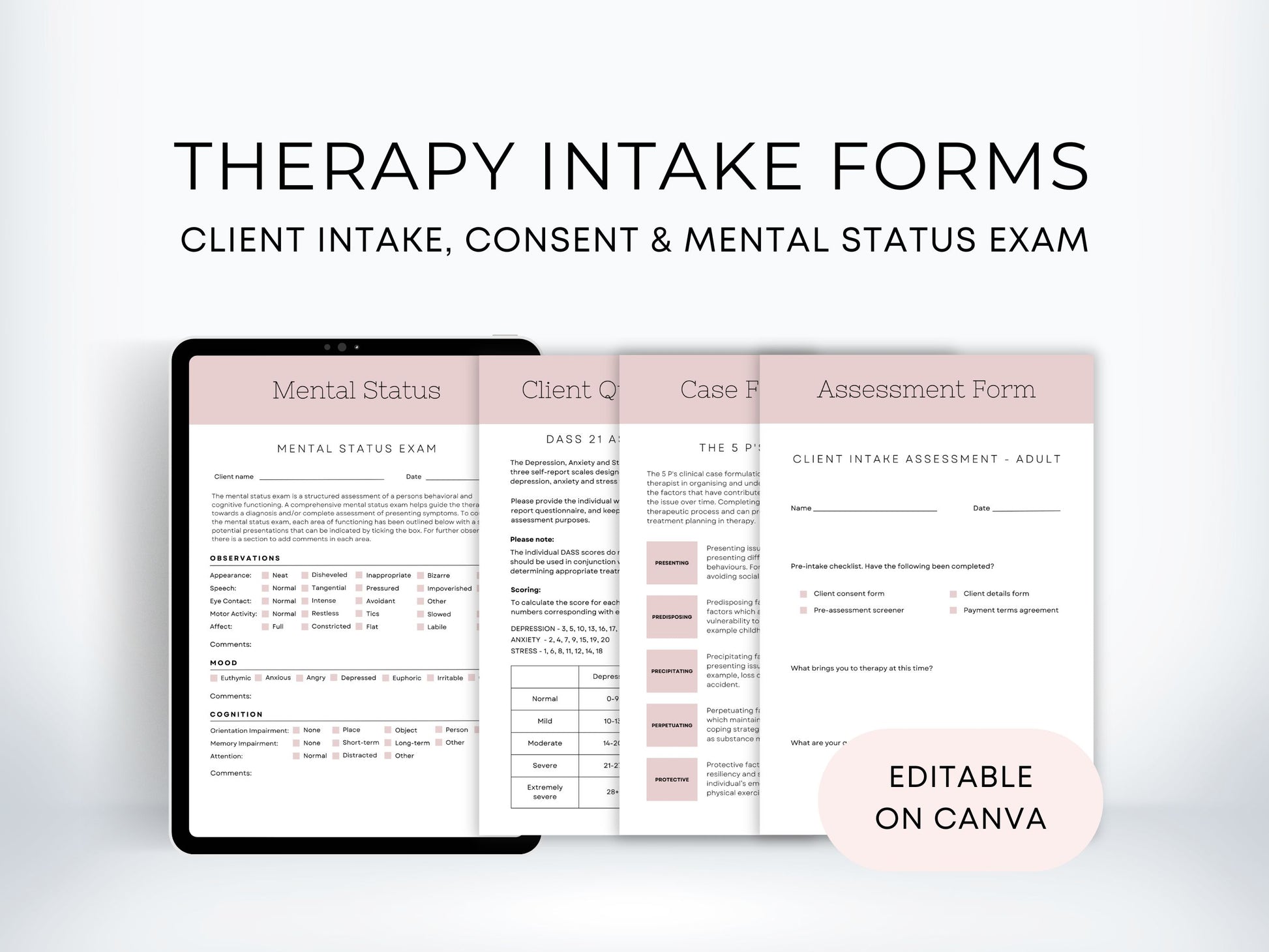 Intake Questions for Therapy Bundle