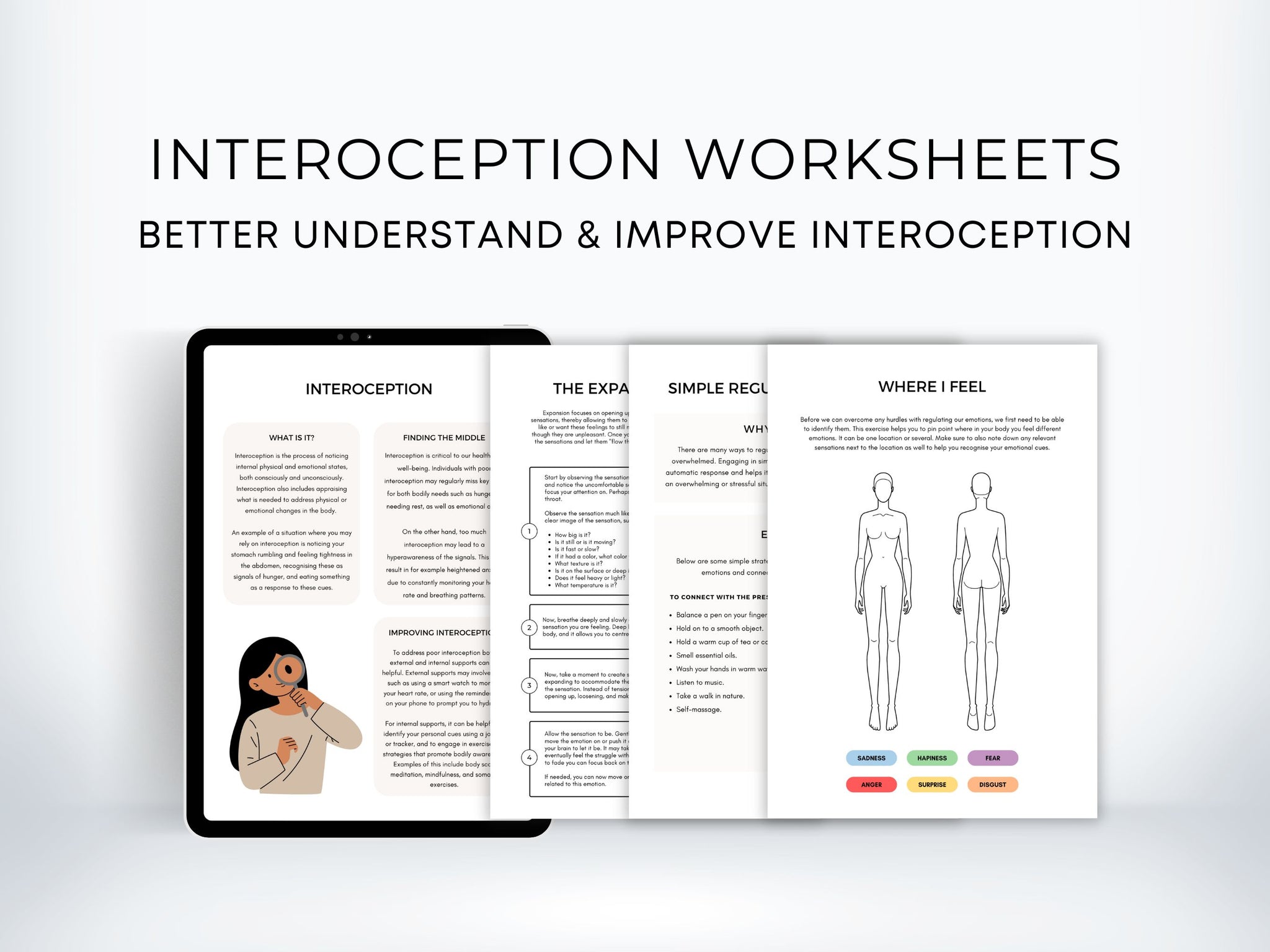 Interoception Psychoeducation Worksheets | My Thriving Mind