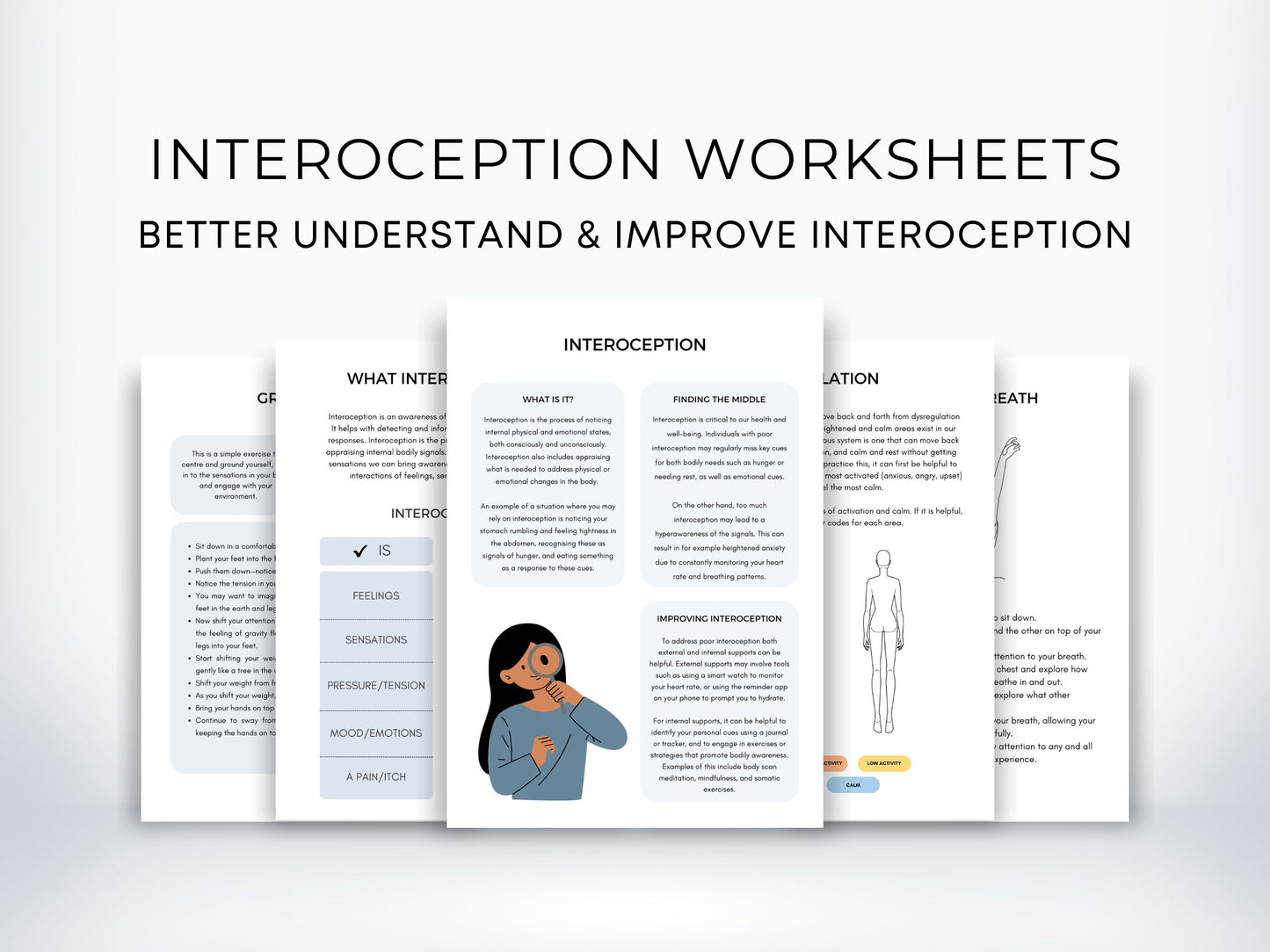 Interoception Psychoeducation Worksheets