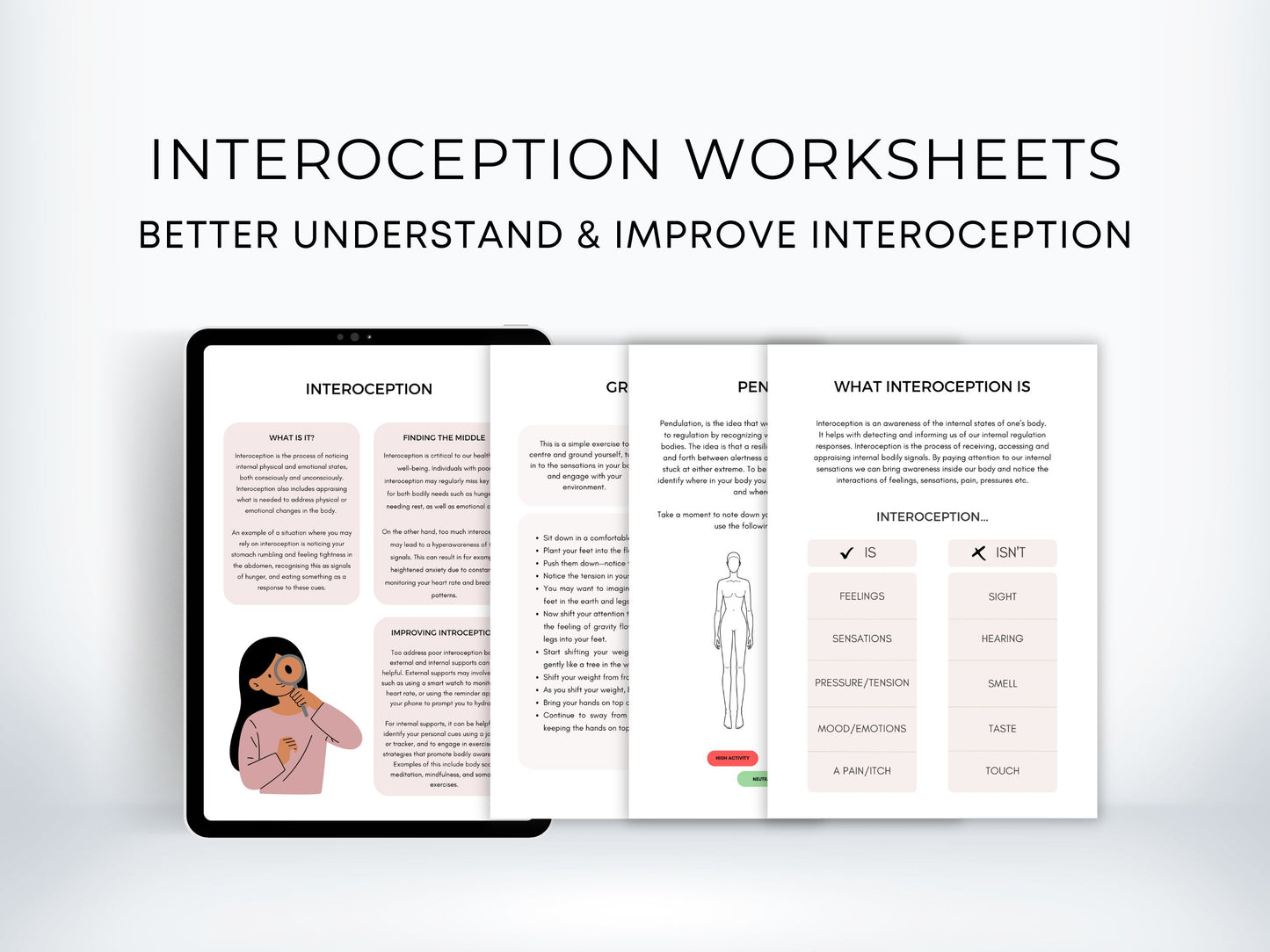 Interoception Psychoeducation Worksheets