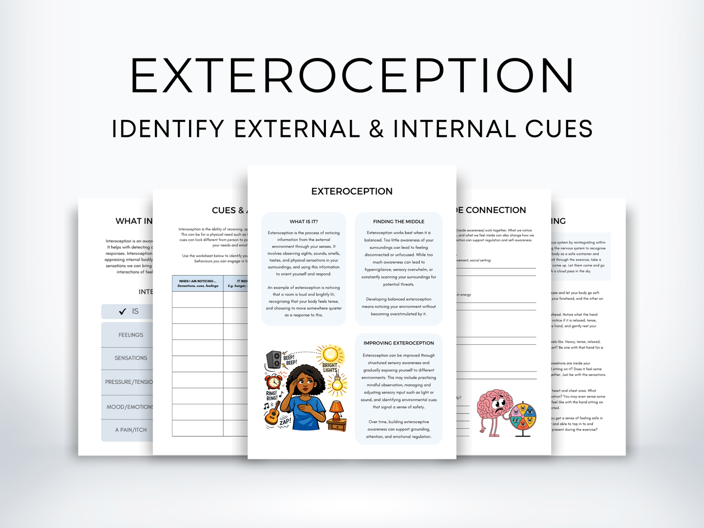 Exteroception vs Interoception Worksheets
