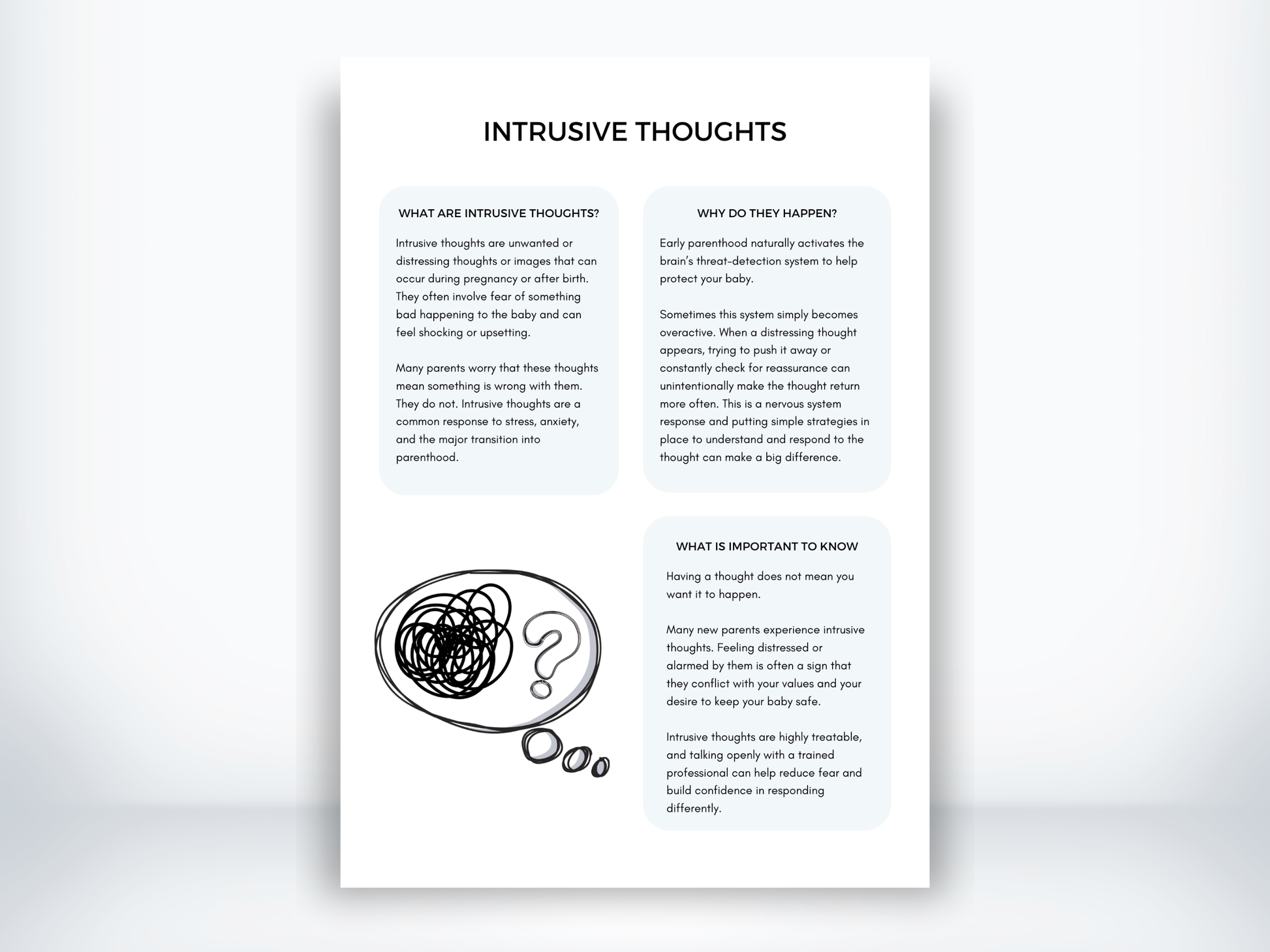 Intrusive Thoughts as a New Parent Handout PDF