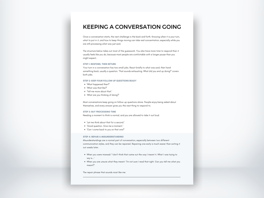 Keeping a Conversation Going PDF