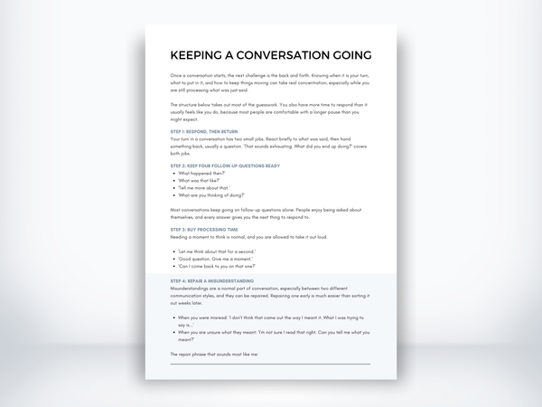 Keeping a Conversation Going PDF