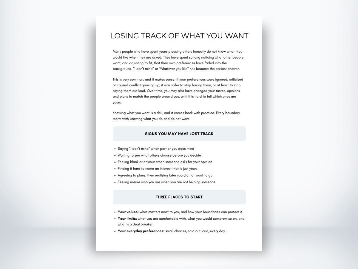 Losing Track of What You Want PDF