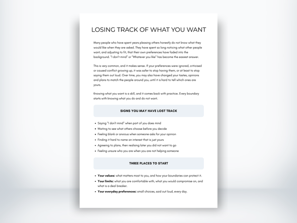 Losing Track of What You Want PDF